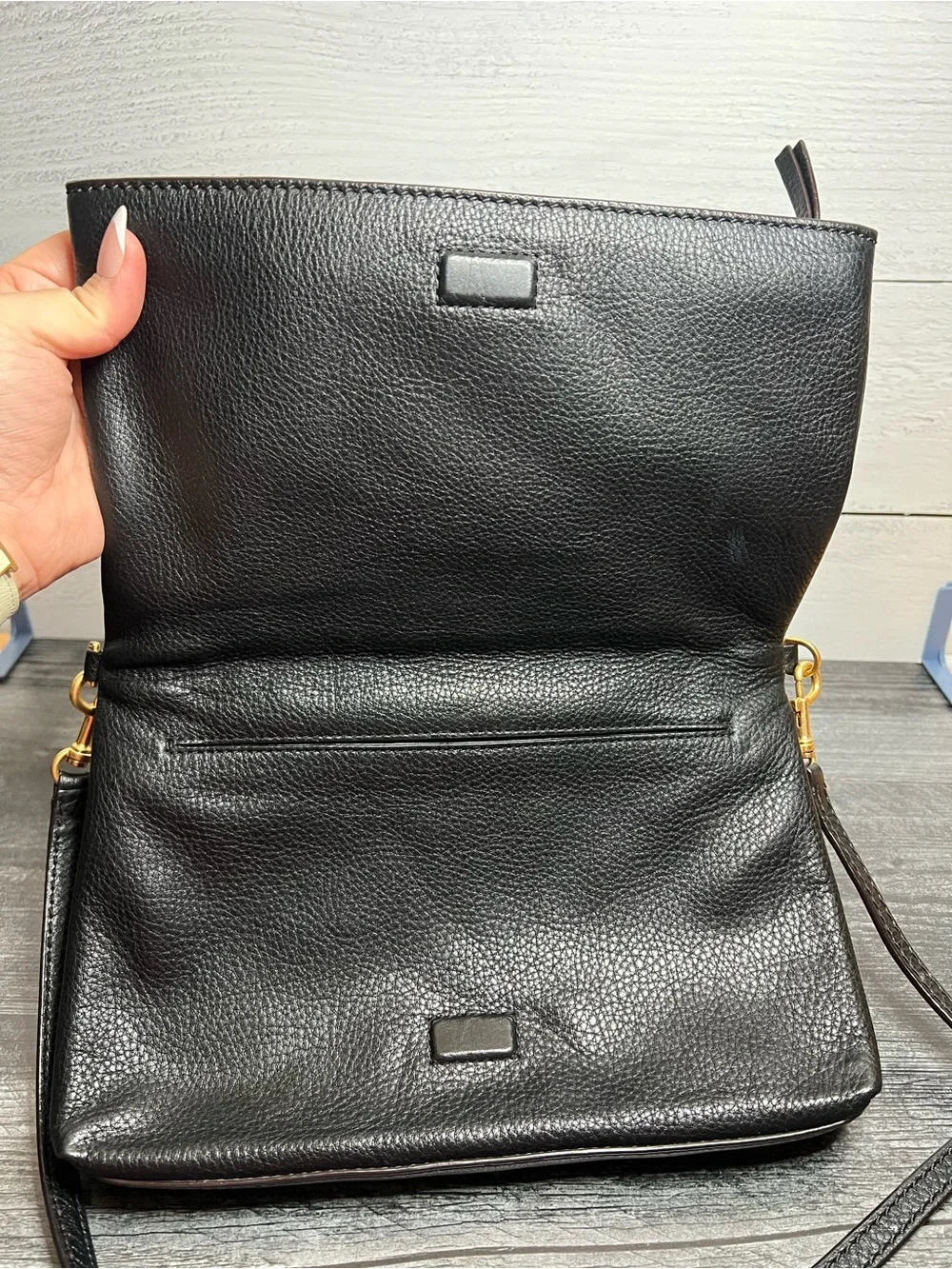 Tory Burch Black Leather Crossbody with Gold Hardware